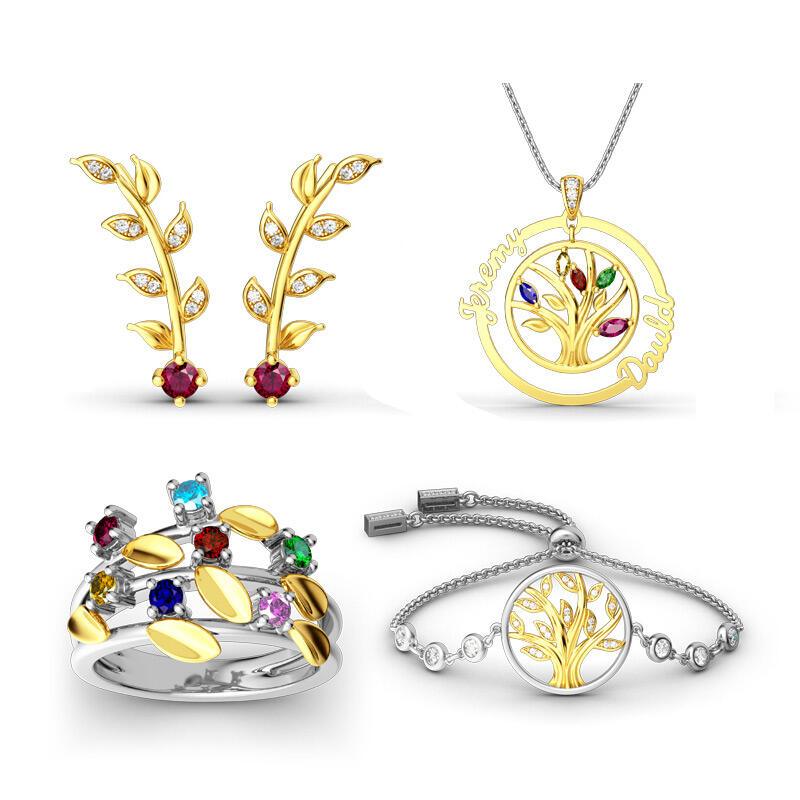 Jeulia Tree of Life Sterling Silver Jewelry Set