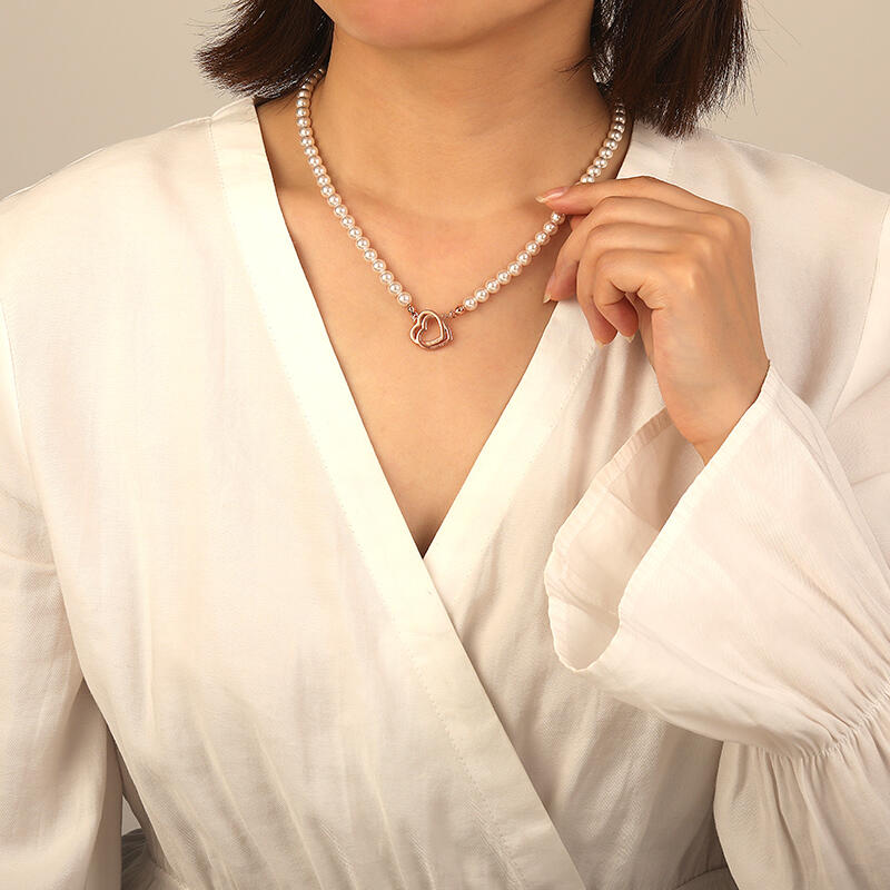 "Rhapsodie für Zwei" Süßwasserperlen-Gravierkette 5,5-6,0 mm