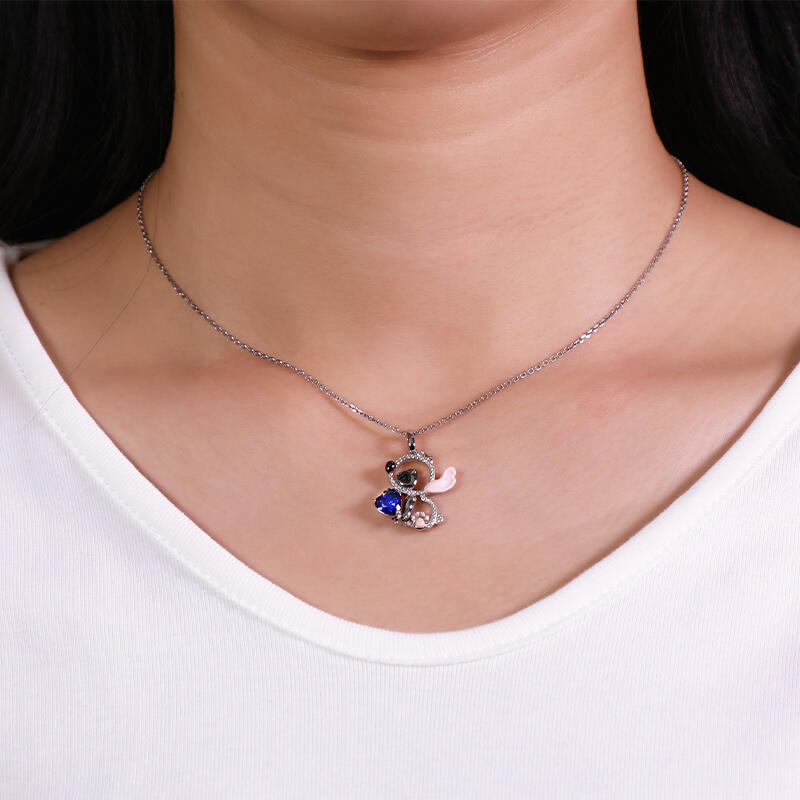 Jeulia Collier Petit Monstre Coupe Cœur Personnalisé Argent Sterling