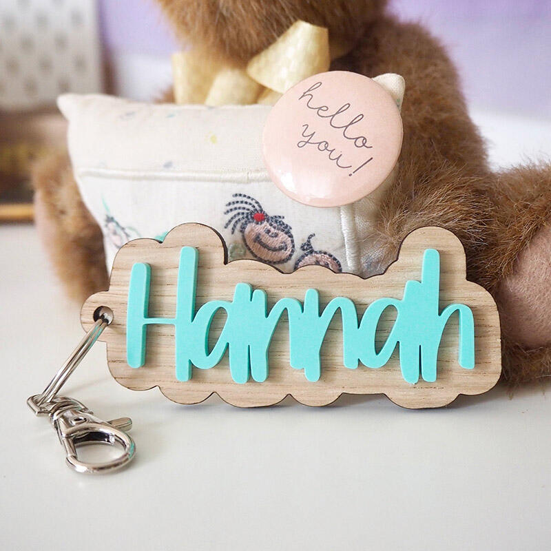 Personalized 3D Printed Keychain Customized Name Simple Gift For Family
