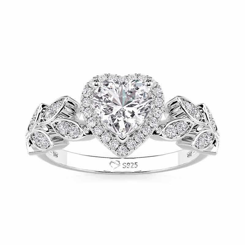 Jeulia Olivetta Custom Heart Birthstone Halo Engagement Ring