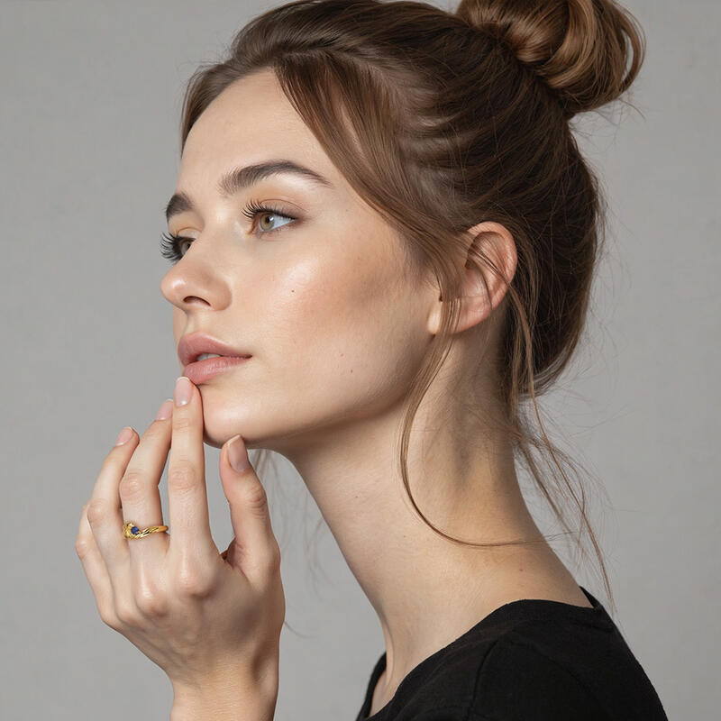 "Love Song Of The Sea" Round Cut Solitaire Engagement Ring