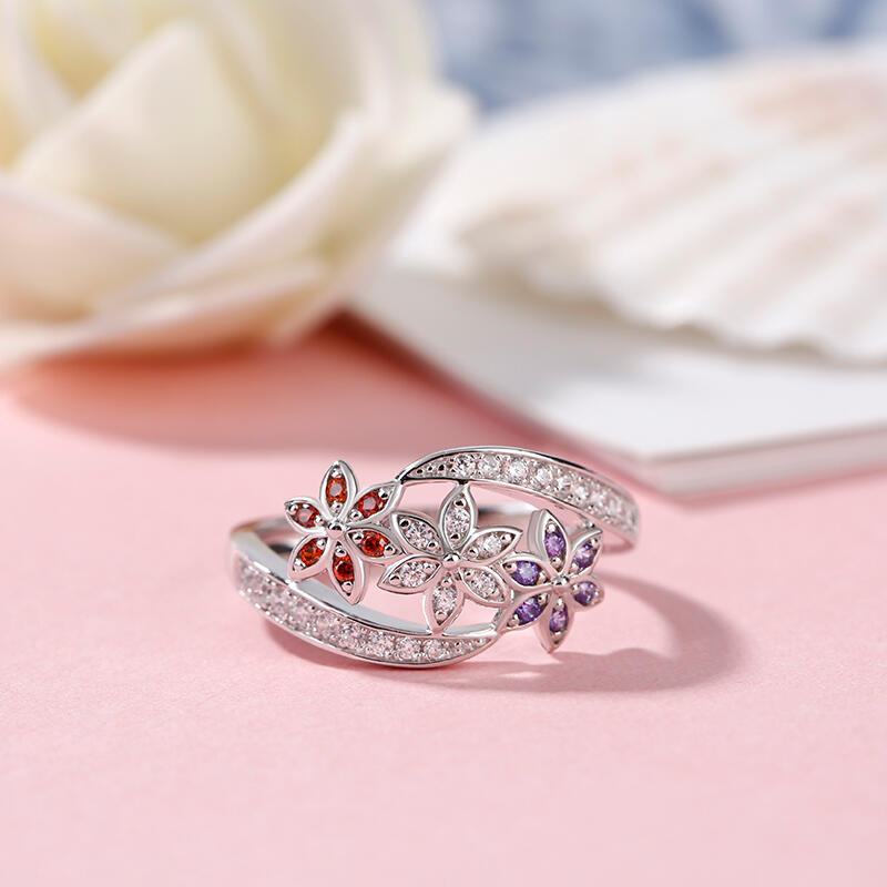 Sterling Silver Floral Ring