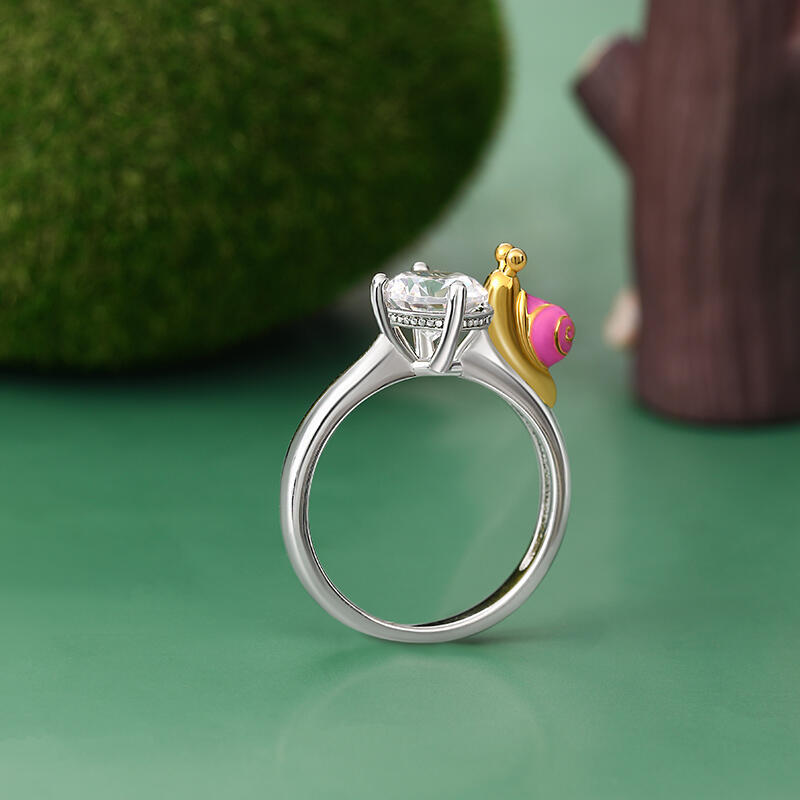 Jeulia Hug Me "at My Own Pace" Two Tone Snail Sterling Silver Ring