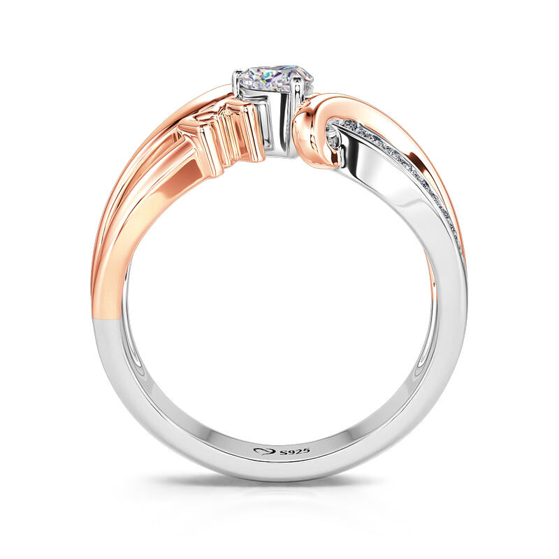 Jeulia Anillo para madre de plata de ley para mujer corte corazón