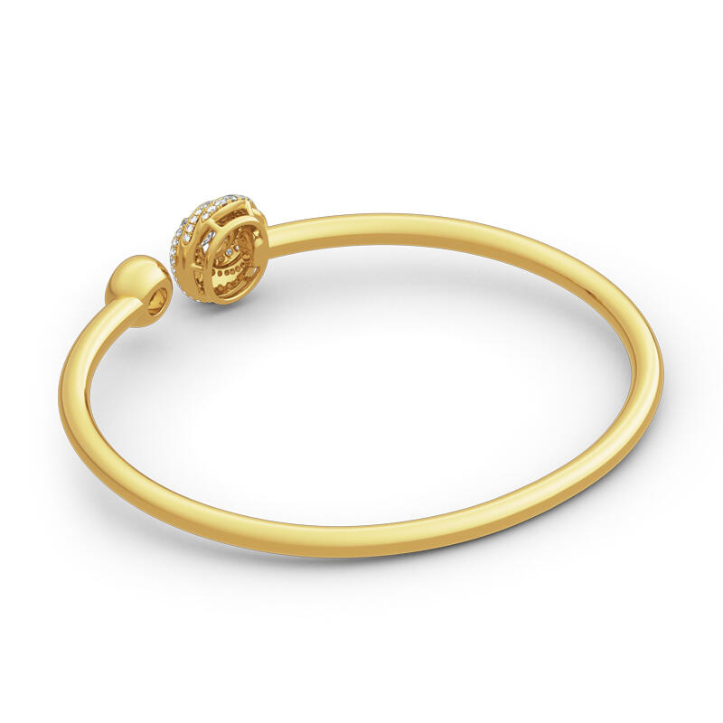 Jeulia Spiral Design Round Cut Sterling Silver Bangle