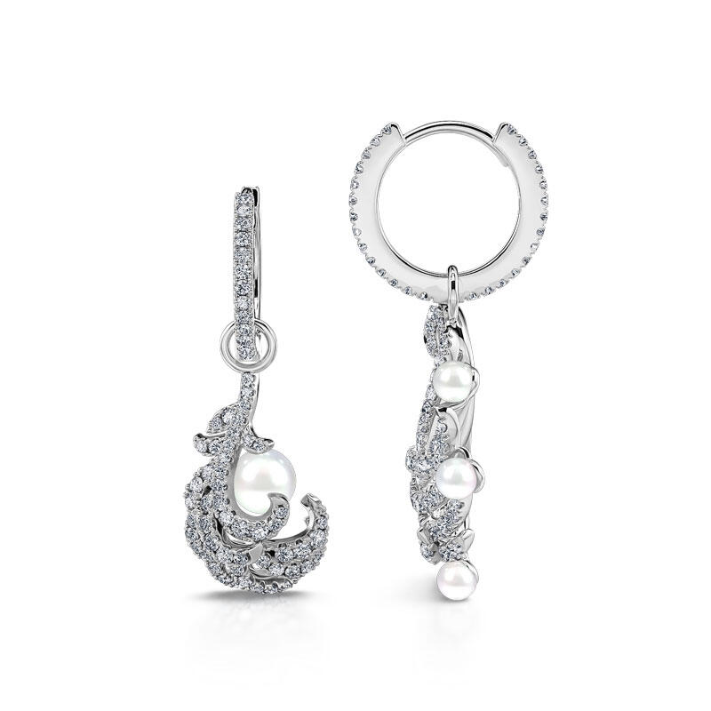 Jeulia Pendientes de plata de ley con perlas cultivadas en forma de cisne