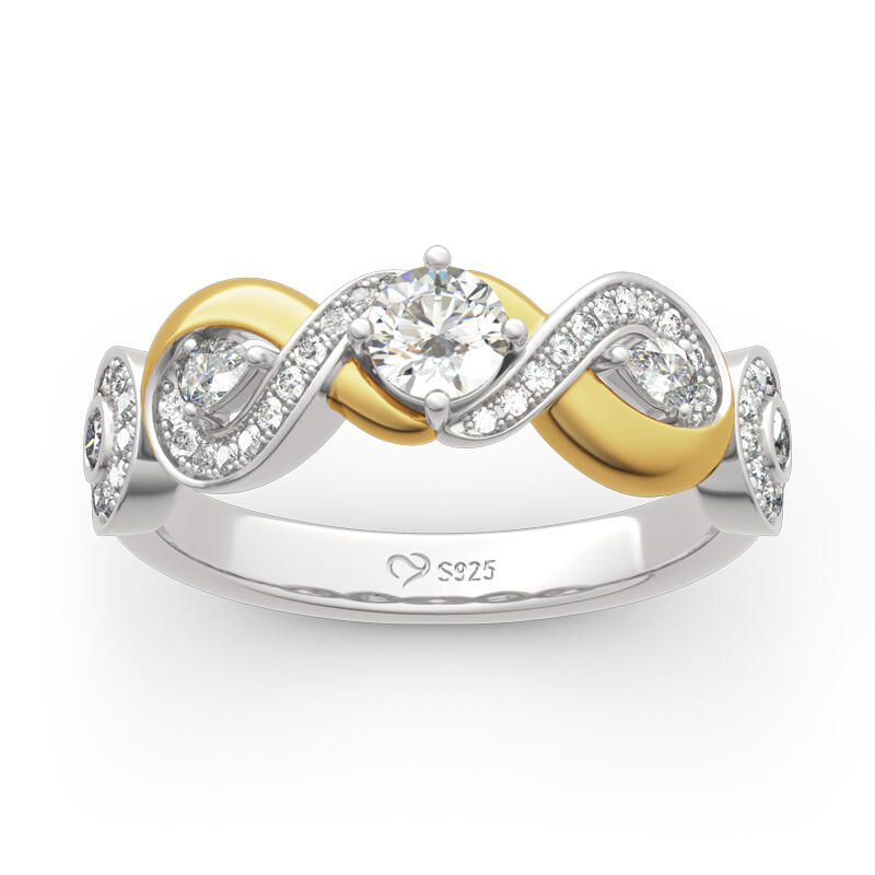 Jeulia Two Tone Twist Sterling Silver Jewelry Set