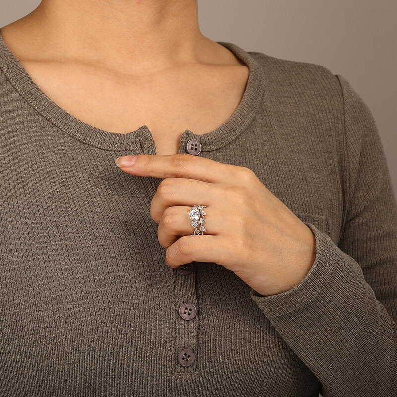 "My Sunshine" Round Cut 2pcs Bridal Set