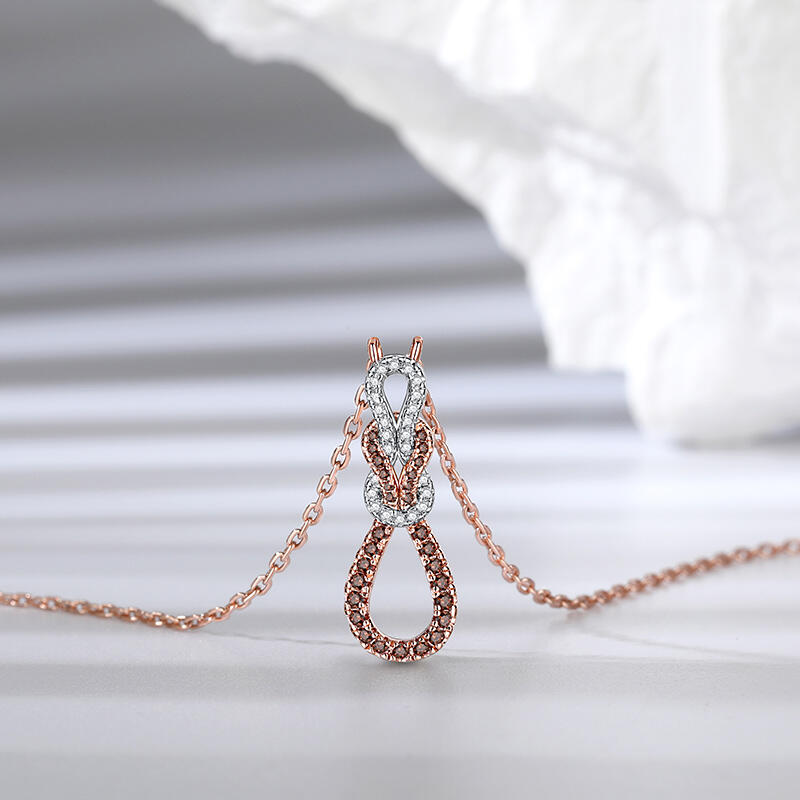 Jeulia Two Tone Infinity Love Sterling Silver Necklace