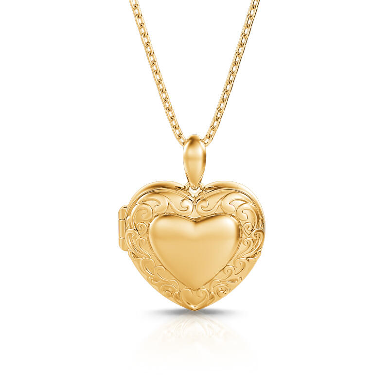 Jeulia Vintage Heart Personalized Photo Sterling Silver Locket Necklace