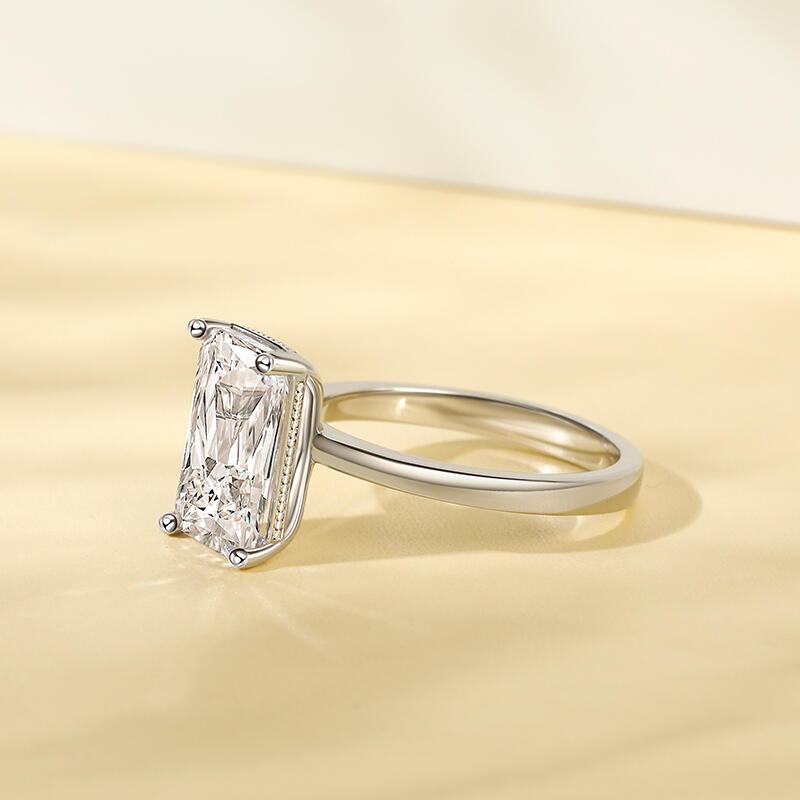 Jeulia Classic Radiant Engagement Ring Sterling Silver