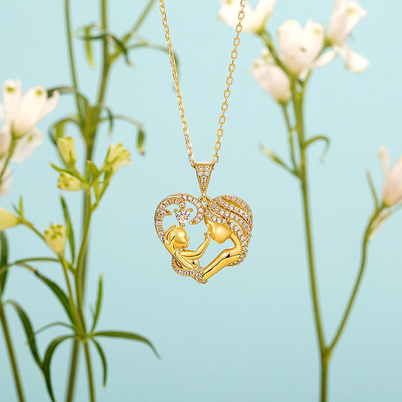 Jeulia Collar Personalizado Toque de Corazón para Mamá y Bebé