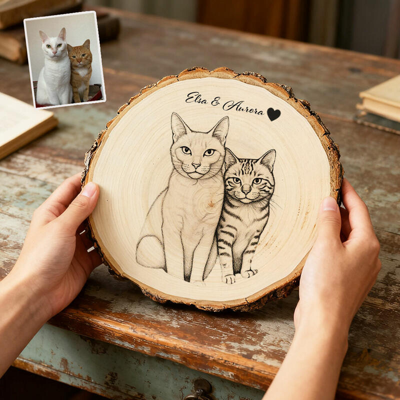 Custom Dog Cat Wood Photo Frame Keepsake Engraved Pet Memorial Plaque for Pet Owners