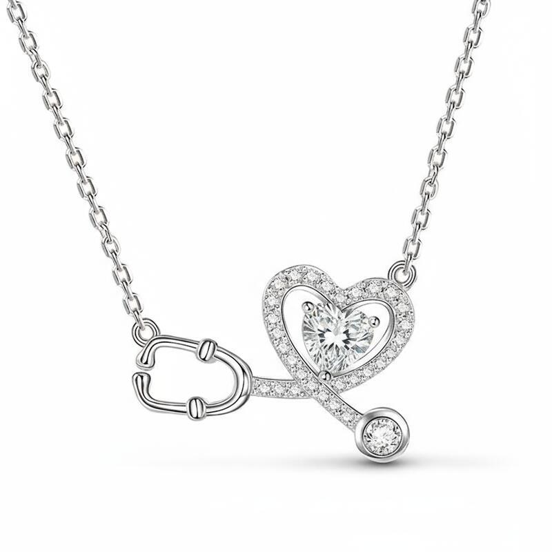 Jeulia Heart-Shaped Personalized Sterling Silver Necklace