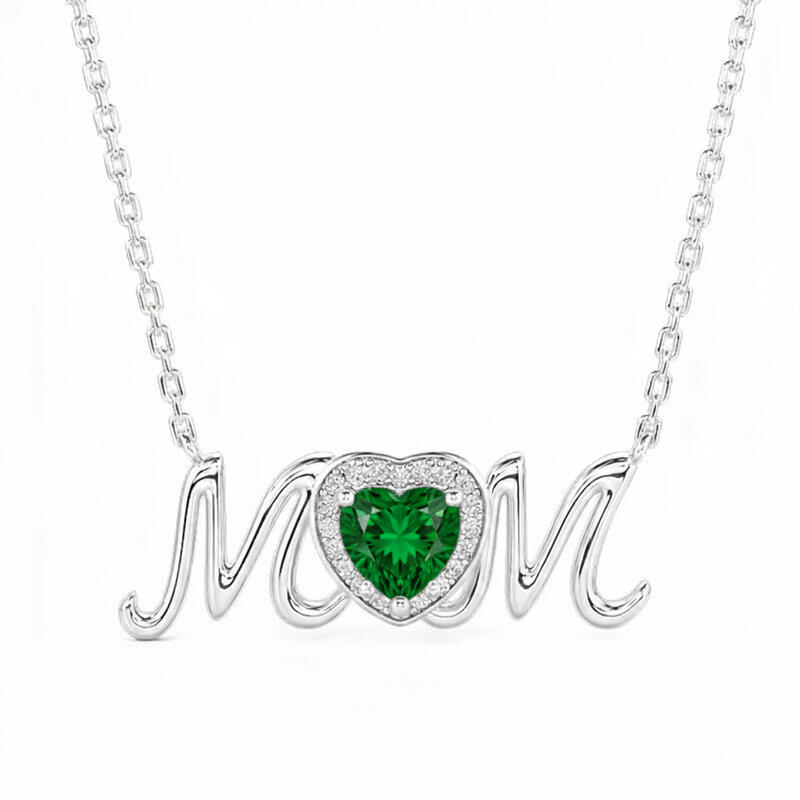 Jeulia Custom Heart Birthstone Necklace for Mom's Love