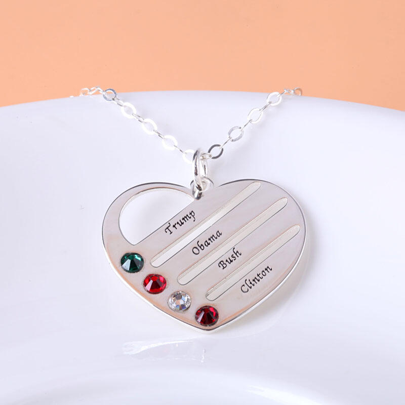 Collar Con Forma De Corazón De Piedras Nacimiento