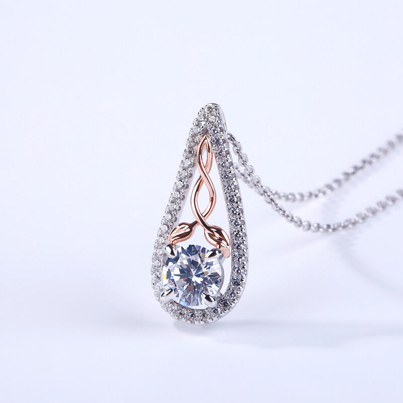 Jeulia Two Tone Round Cut Sterling Silver Jewelry Set
