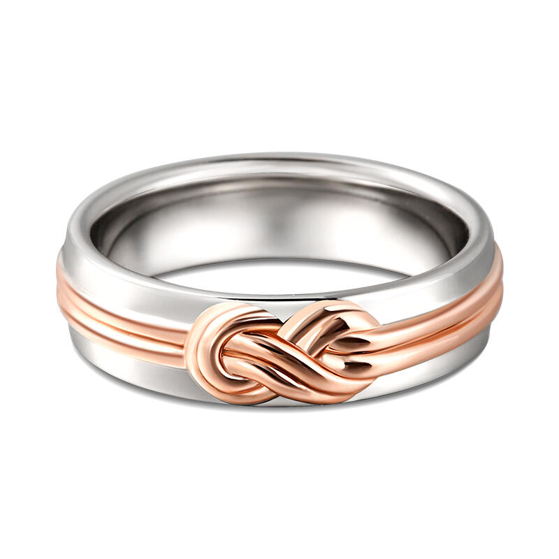 Jeulia "Eternal Connection" Knot Design Sterling Silver Women's Band