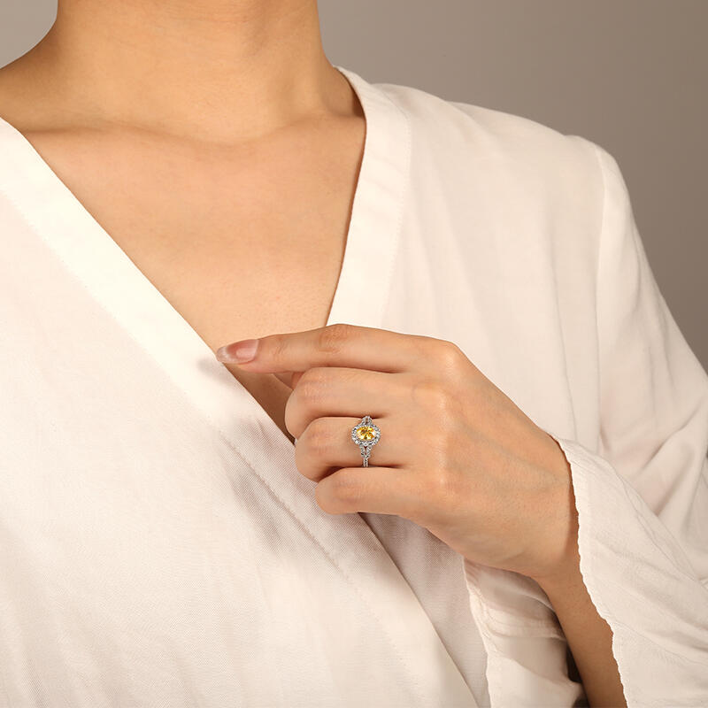 "A Flourishing Life" Oval Cut Halo Engagement Ring