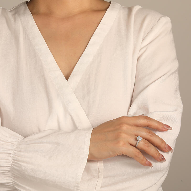 "I'll Be There" Oval Cut Side Stone Engagement Ring