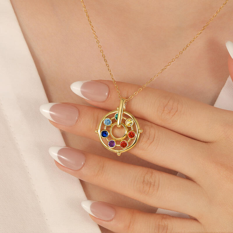 Jeulia Cool Rotatable Energy Healing Chakra Necklace Sterling Silver