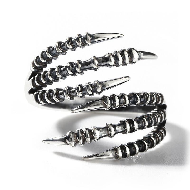 Jeulia "Sharp Claw" Sterling Silver Men's Ring