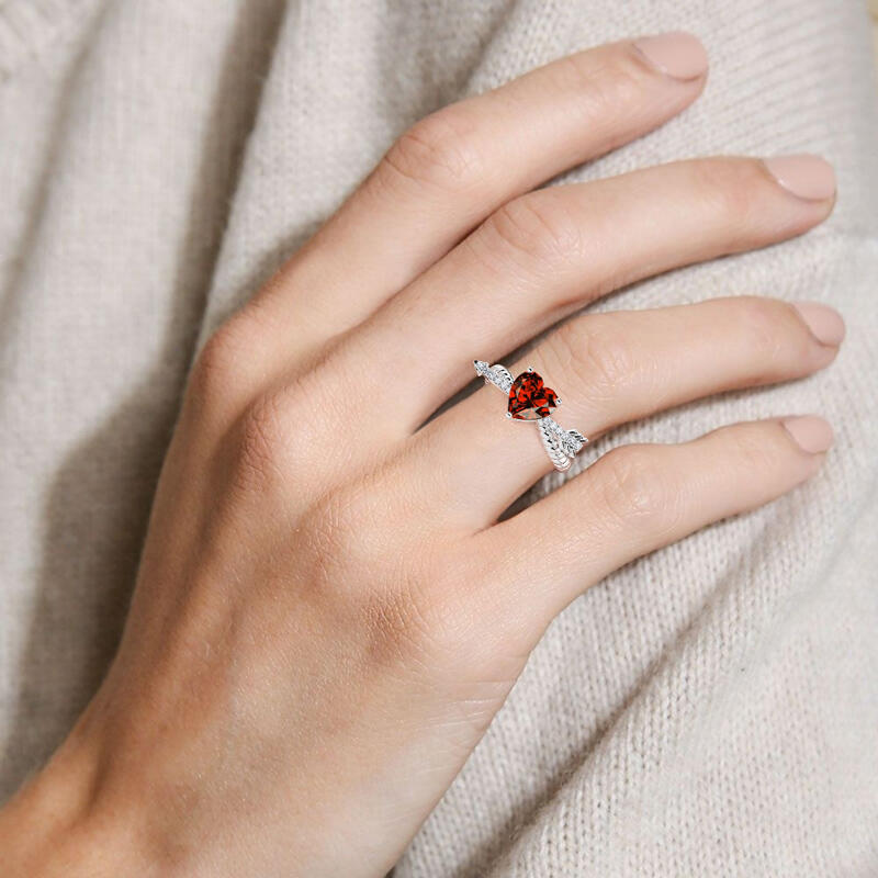 Jeulia "Arrow to Your Heart" Sterling Silver Ring