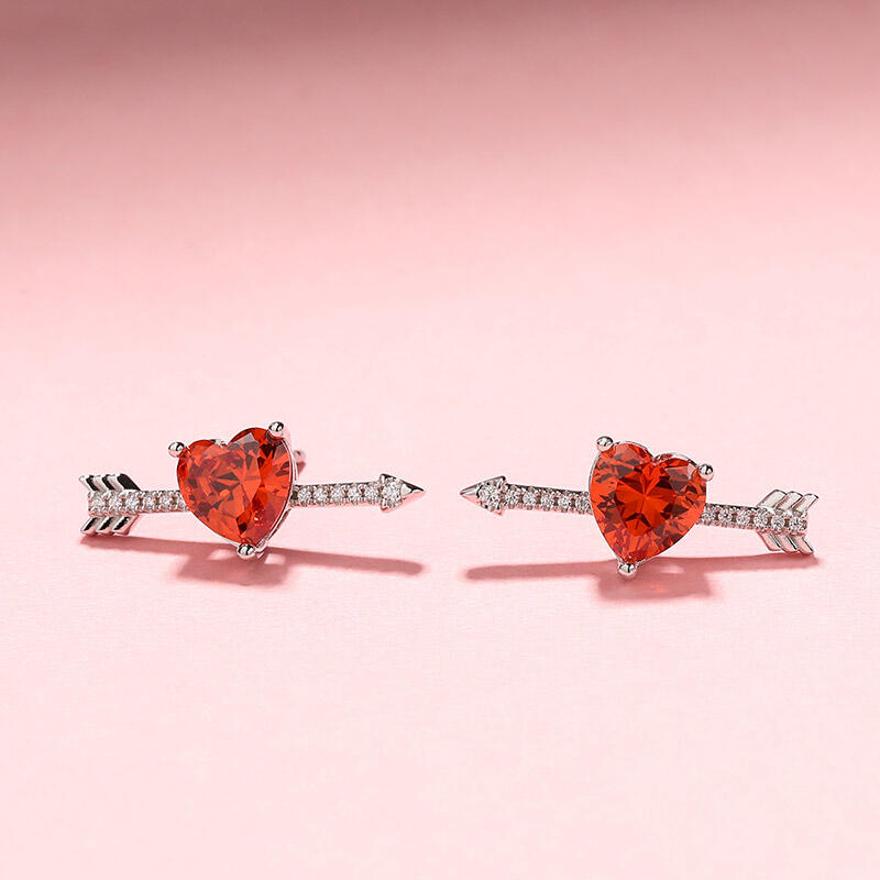 Jeulia "Arrow to Your Heart" Sterling Silver Earrings