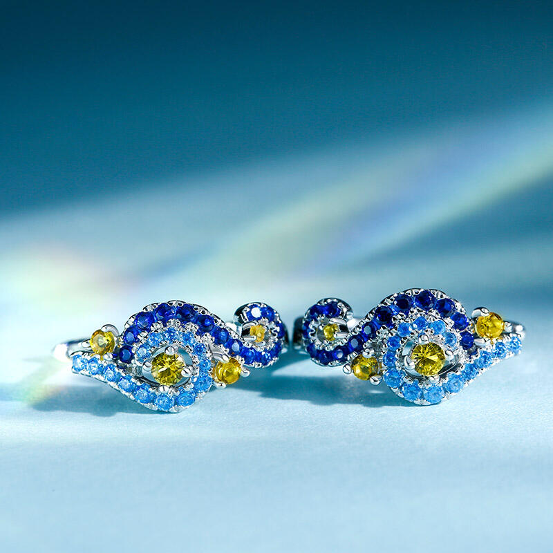 Jeulia The Starry Night Inspired Sterling Silver Earrings