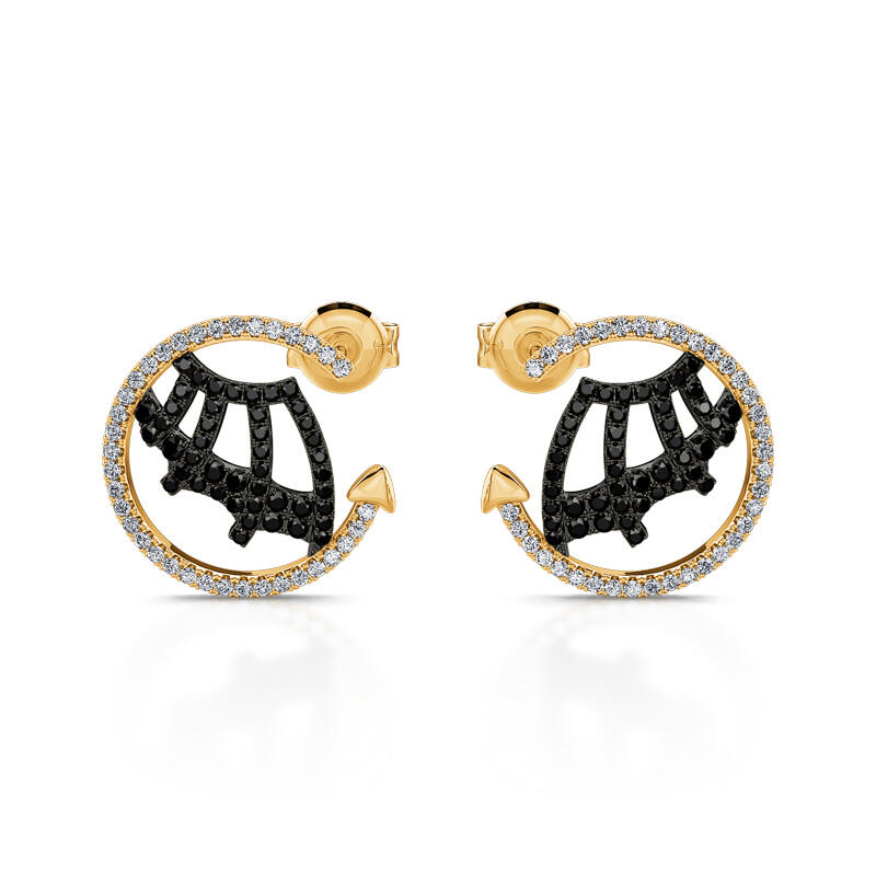 Jeulia "Embrace the Night" Bat Wing Sterling Silver Earrings