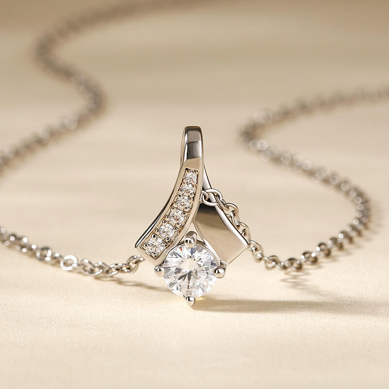 Jeulia "Best Wishes" Personalized Sterling Silver Necklace