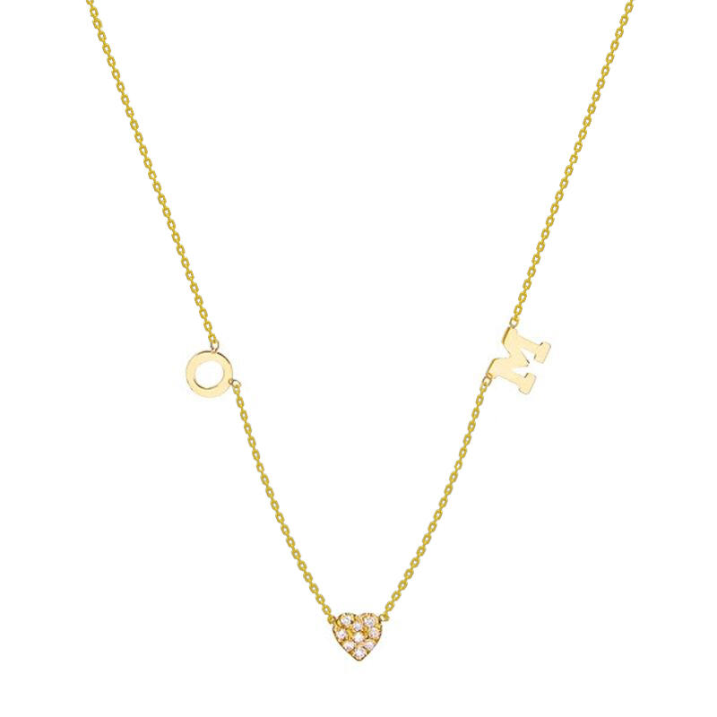 Jeulia "Now and Forever" Personalized Sterling Silver Initial Necklace