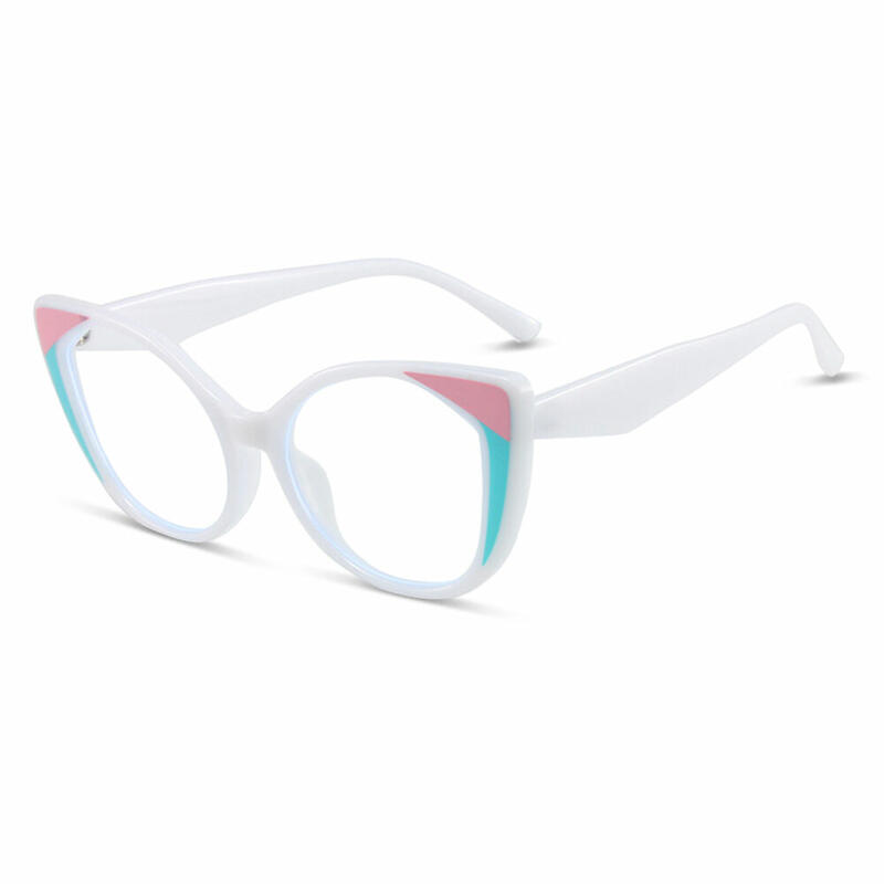 White Multon Moulton White Cat Eye Glasses - Aoolia.com