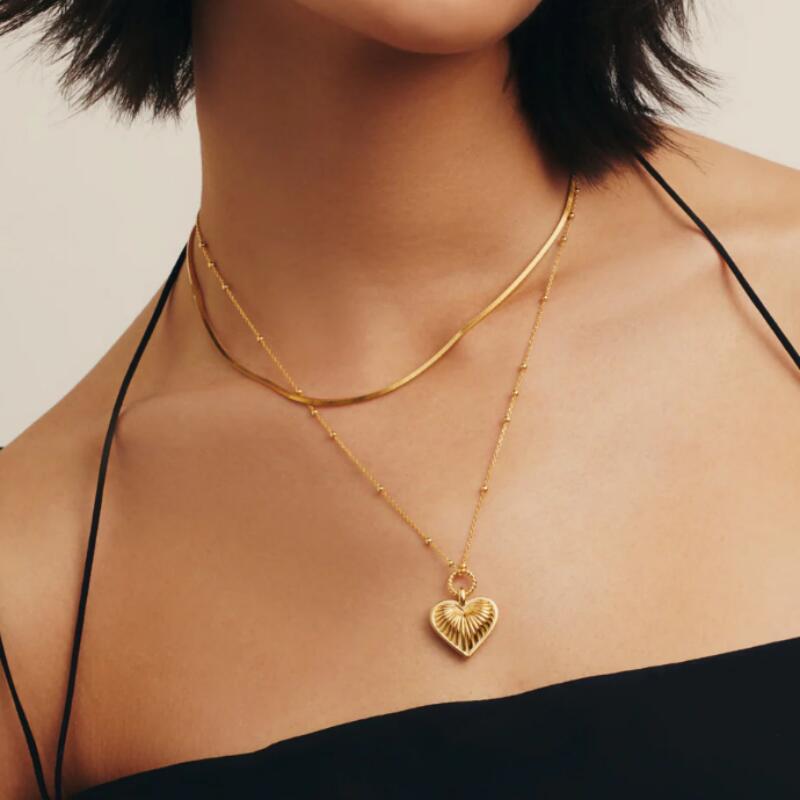 Jeulia "Family love" Birthstone Heart Cage Necklace Colorful Design