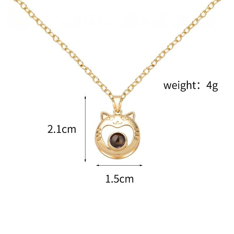 Personalized Cat Projection Picture Necklace Gift for Pet Lovers