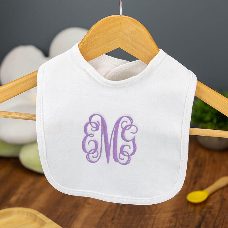 Personalized Letter Embroidered Baby Bib Unique Gift for Kids