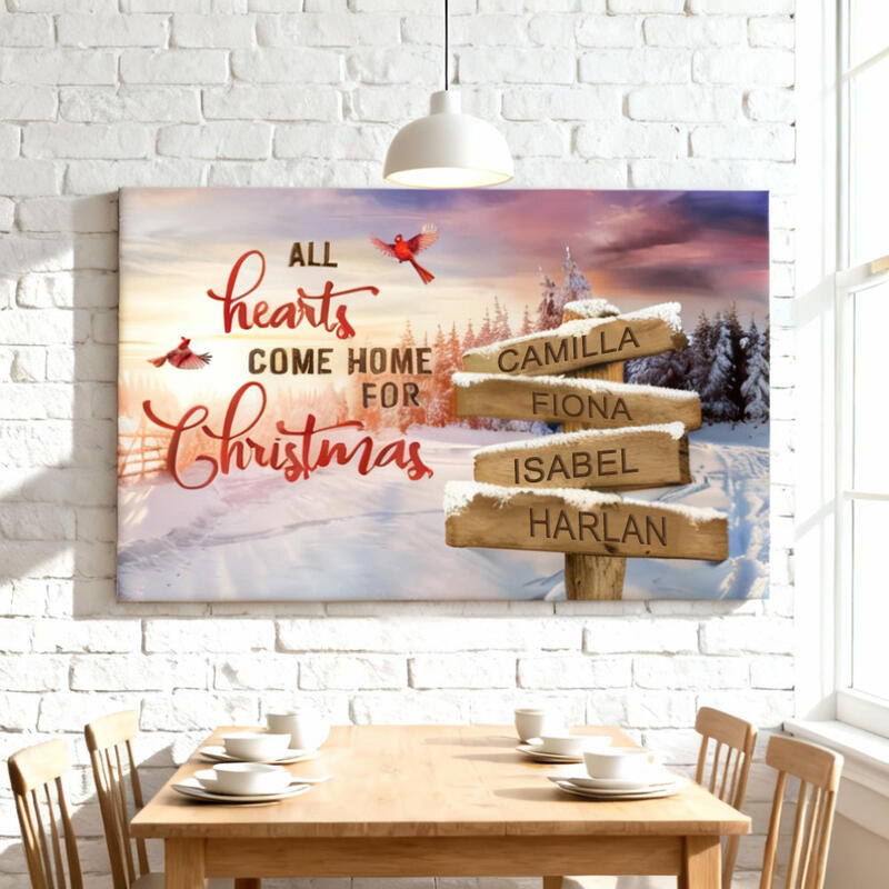 Lienzo decorativo con nombre personalizado y diseño de señal de tráfico. Un regalo precioso para Navidad.