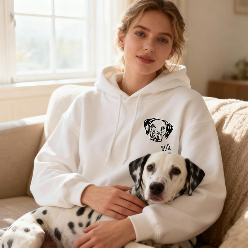 Sweat à capuche personnalisé avec photo brodée de la tête de votre animal cadeau parfait pour les amoureux des animaux