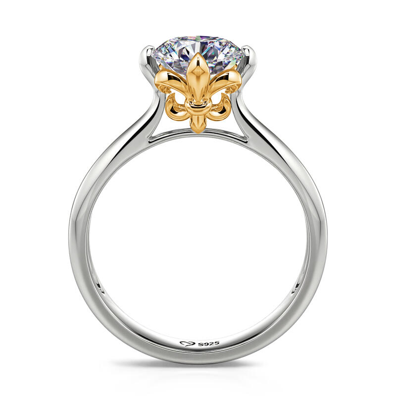 Jeulia anillo de compromiso de iris con corte redondo de plata 925