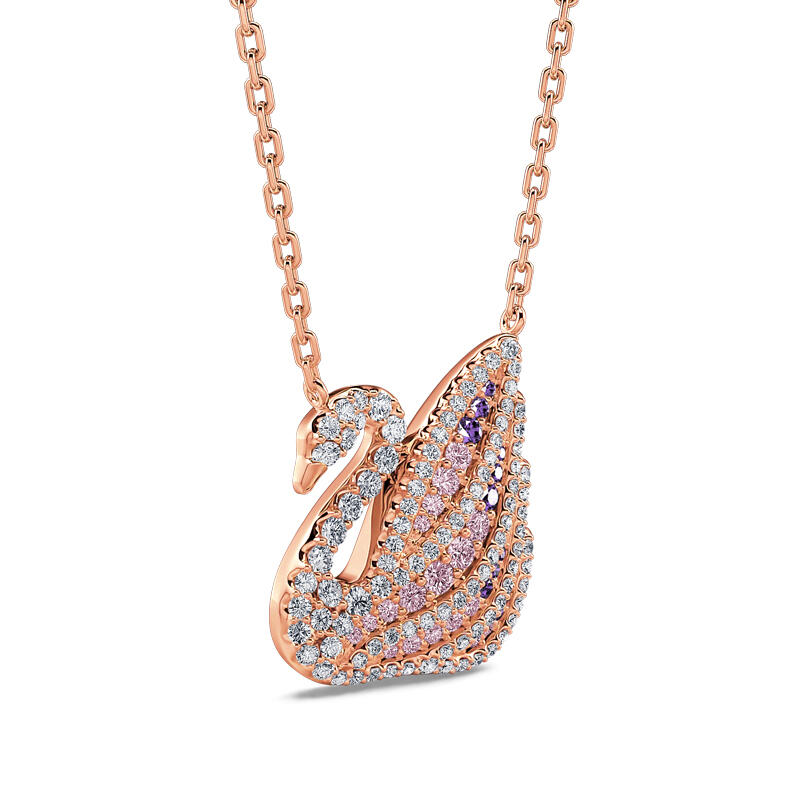 Jeulia Traumhafter Schwan Rosegold Sterling Silber Halskette