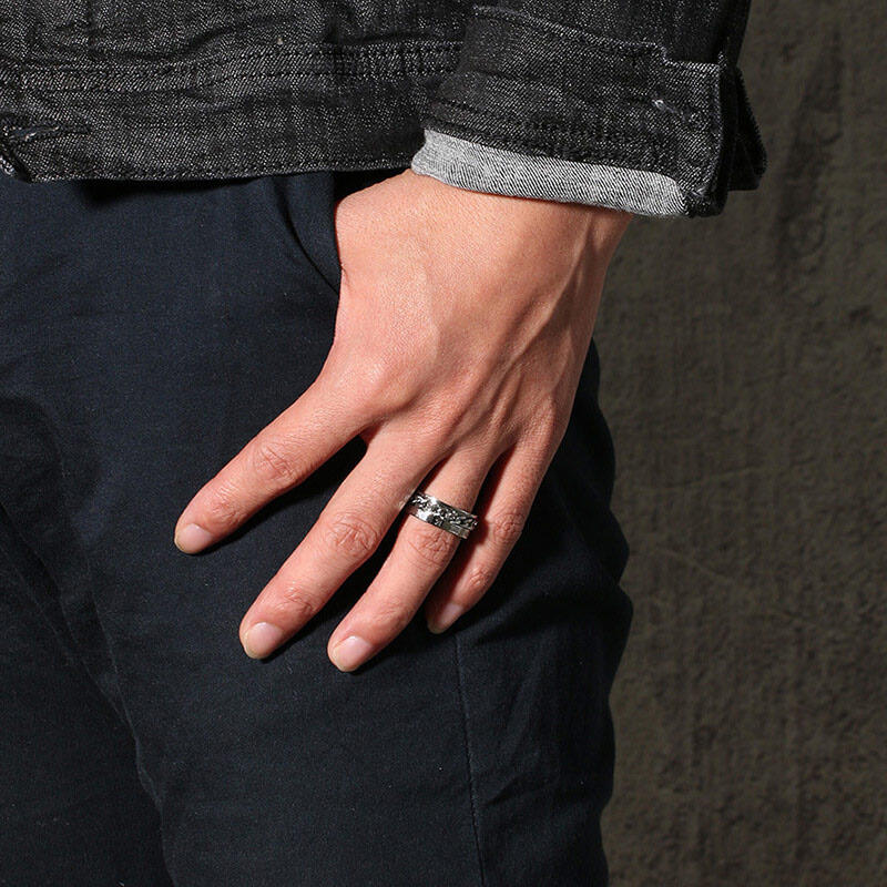 Jeulia Anillo Giratoria Números Romanos de Acero Inoxidable para Hombre