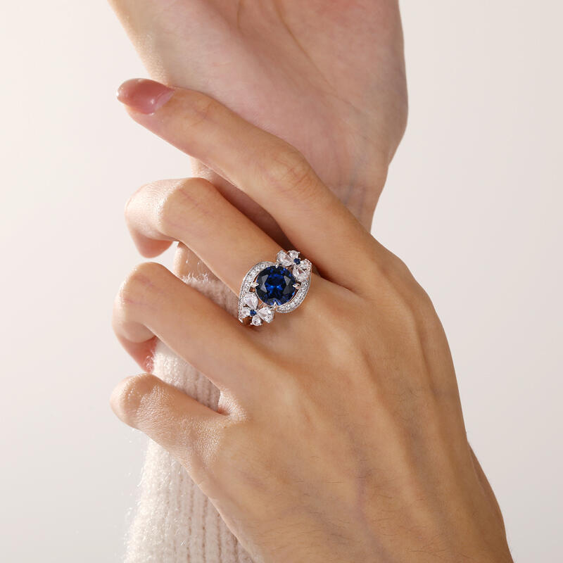 Jeulia Butterfly Inspired Ribbon Symmetric Ring Sterling Silver