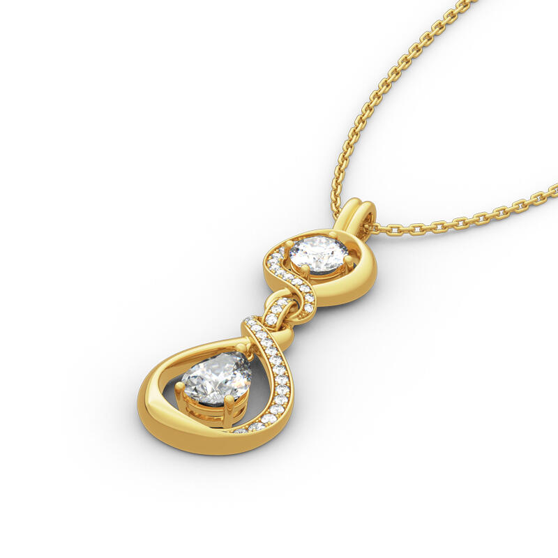 Jeulia Twist Design Sterling Silver Necklace