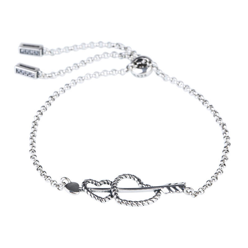 Jeulia Arrow and Heart Bolo Bracelet