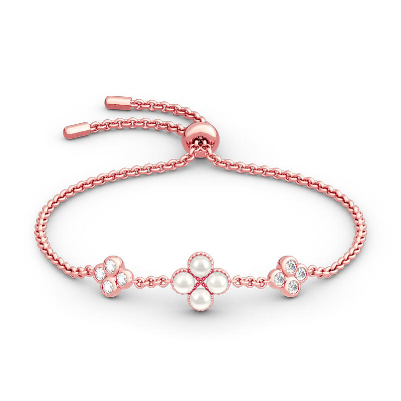 Jeulia Pulsera De Plata Esterlina Con Perlas Cultivadas De Trébol