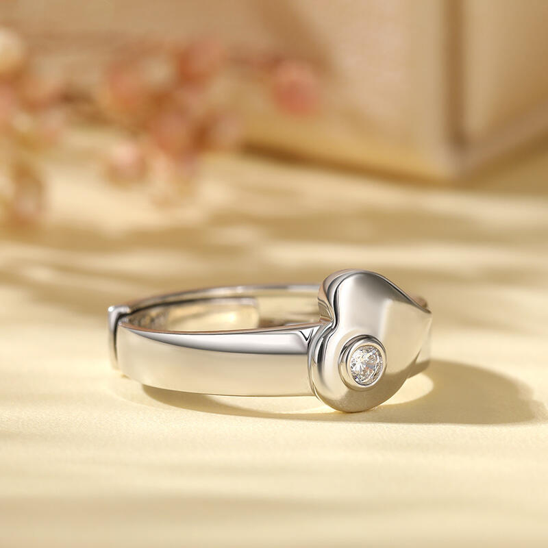 Jeulia "Prawdziwa miłość" Serce Regulacja Sterling Silver Pierścień dla kobiet