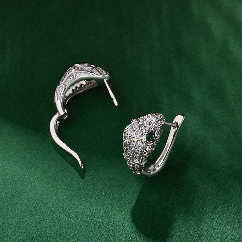 Jeulia "Rebirth" Snake Shape Sterling Silver Earrings