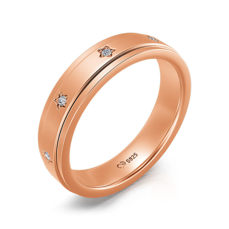 Jeulia "Charming Starlight" Rotatable Sterling Silver Women's Band