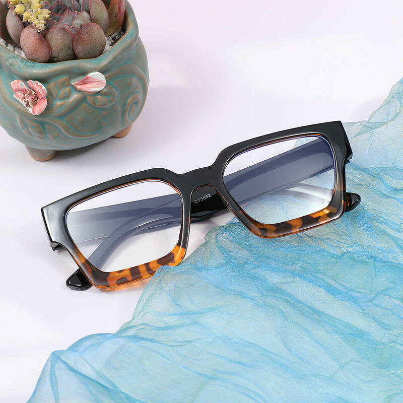 Coral Square Black Tortoise Glasses